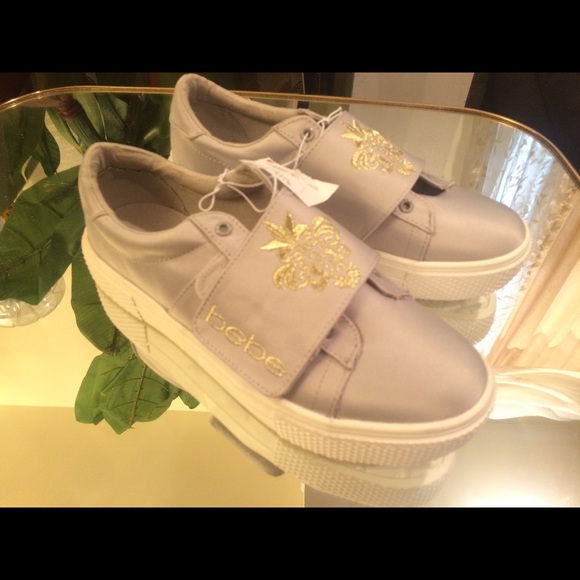 Bebe light grey satin sneakers - Picture 2 of 6